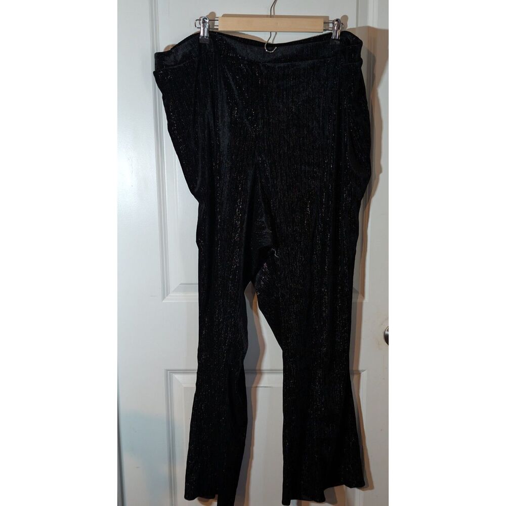 Lularoe Luxe Black Velour Wide Leg Pant's 3X NWT